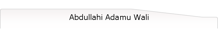 Abdullahi Adamu Wali