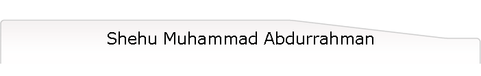 Shehu Muhammad Abdurrahman